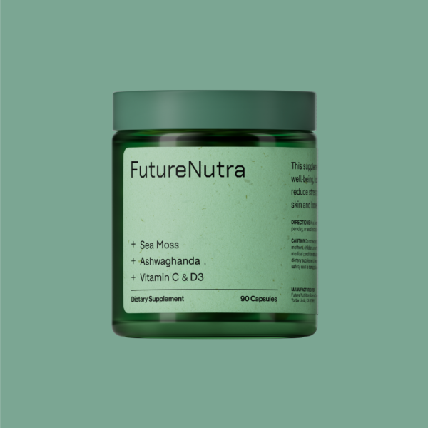 1.FutureNutra_AmazonCarousel_PhytoMoss+_600x600_V1 FutureNutra PhytoMoss+ Sea Moss Supplement with Ashwagandha,Vitamin C,D3 & Zinc, Total Health Formula for lmmune, Stress & Whole Body Support, 90 Capsule Natural Optimum Edible Fitness Calcium Dietary Healthcare